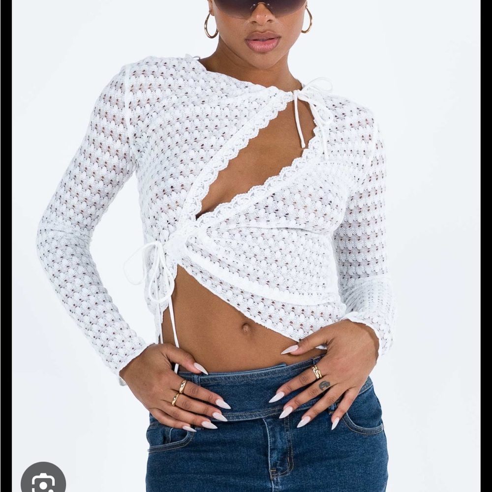 Princess Polly White Carisha Top - NEW WITH TAG ON